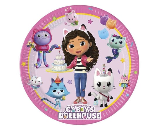 Talerzyki papierowe Gabby's Dollhouse, next generation, 20 cm, 8 szt. (plastic-free) Procos