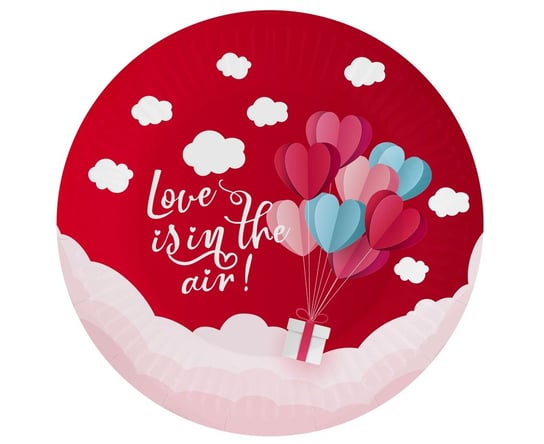 Talerzyki Papierowe Kolekcja Love Is In The Air (Czerwone), 18 Cm/ 6 Szt. GoDan
