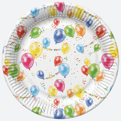 Talerzyki Papierowe Kolorowe Balony 18 Cm Pol-Mak