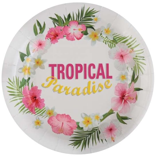 Talerzyki papierowe, Summer Tropical, 23 cm, 10 sztuk SANTEX