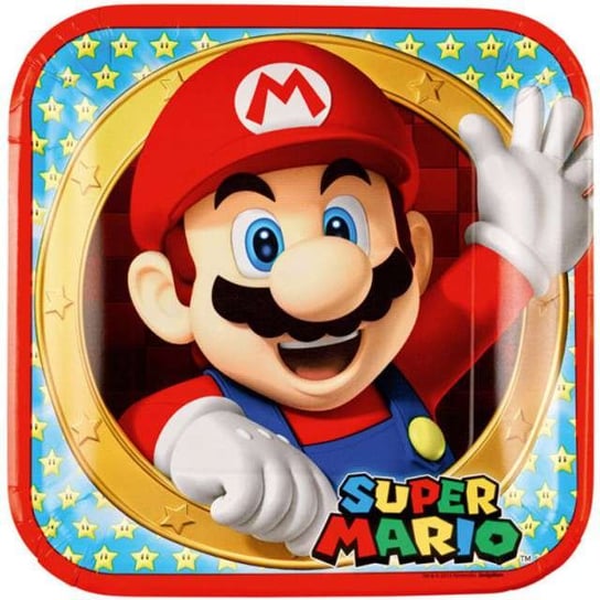 Talerzyki papierowe, Super Mario, 23 cm, 8 sztuk Amscan