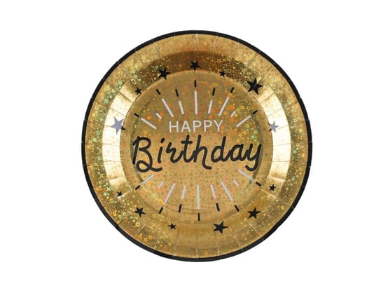 Talerzyki urodzinowe Happy Birthday Sparkling - 22,5 cm - 10 szt. SANTEX