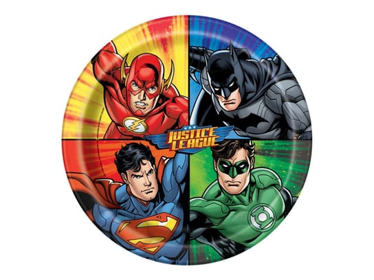 Talerzyki urodzinowe Justice League - 8 szt. Unique