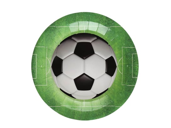 Talerzyki urodzinowe piłkarskie Soccer - 22,5 cm - 10 szt SANTEX