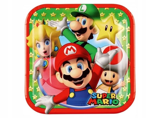 Talerzyki urodzinowe Super Mario Bros 18 cm 8 szt Inna marka