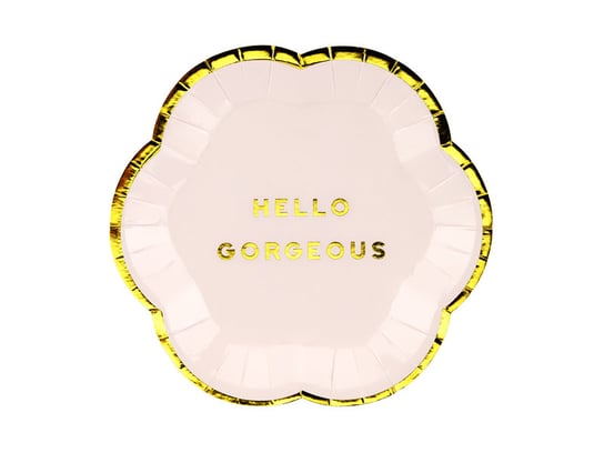 Talerzyki Yummy - Hello Gorgeous, jasny różowy, 13 cm, 6 sztuk PartyDeco