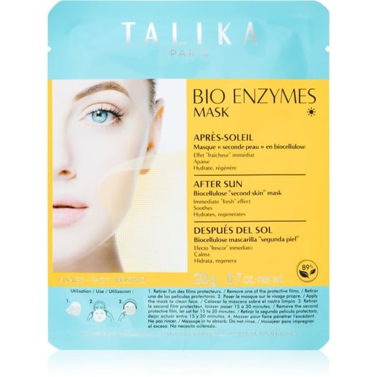 Talika Bio Enzymes Mask After Sun maska łagodząca w płacie po opalaniu 1 szt. TALIKA