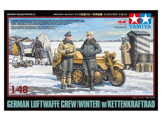 Tamiya 32412 1:48 German Luftwaffe Crew (Winter) W/Kettenkraftrad Tamiya