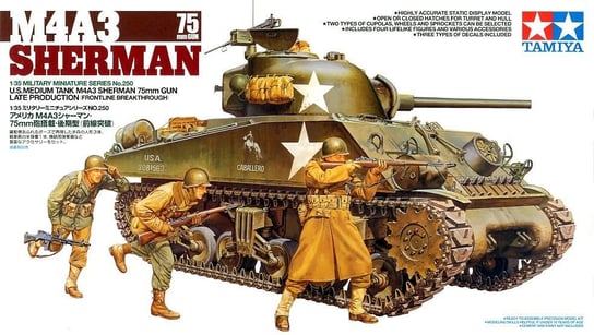 Tamiya 35250 1:35 Us Medium Tank M4A3 Sherman 75mm Gun Late Production Tamiya