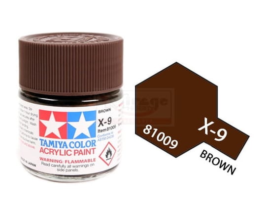 Tamiya Acrylic 81009 X-9 Brown 23Ml [Gloss] Tamiya
