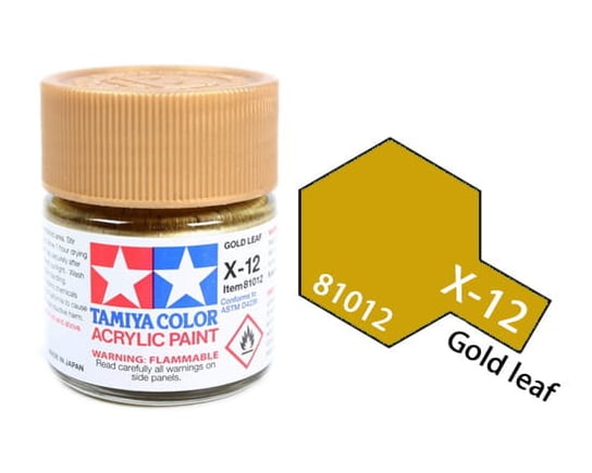 Tamiya Acrylic 81012 X-12 Gold Leaf 23Ml [Gloss] Tamiya