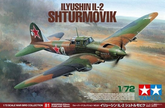 Tamiya, Samolot Ilyushin IL-2 Shturmovik, Model 20x16 cm zielony, 8+ Tamiya