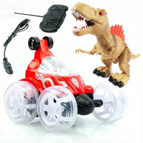 Tańczący samochód sterowany na pilot, ,,Speed and red'' + Interaktywna figurka - tyranozaur REX Inna marka