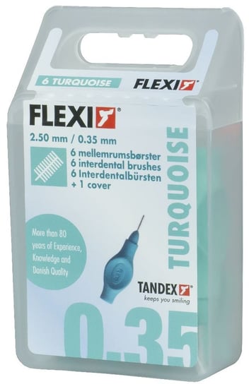 Tandex, Flexi, czyściki międzyzębowe 0,35 x 2,5 mm X-Micro Turquise, 6 szt. Tandex