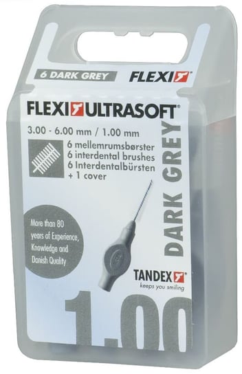 Tandex, Flexi, czyściki międzyzębowe 1,00 x 3,00-6,00 mm Trapered Dark Gray, 6 szt. Tandex