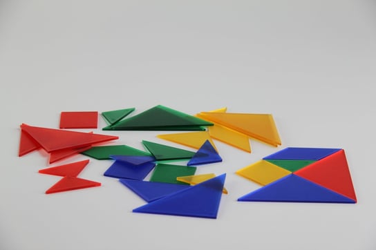 Tangram dla ucznia w 4 kolorach transparentnych, gra edukacyjna,PHU Lewandowski PHU Lewandowski