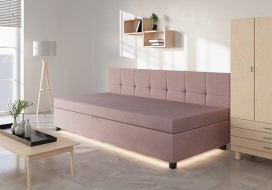 Tapczan 80cm młodzieżowy pojemnik łóżko materac tapicerowany boczek Cezari