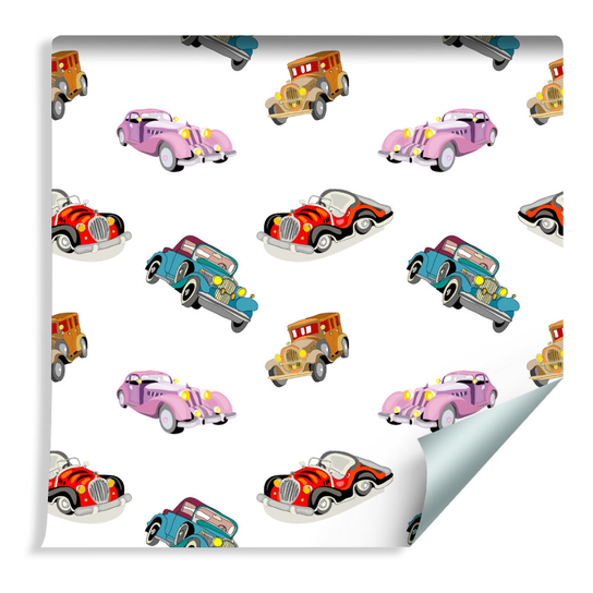 Autka Tapeta Dla Dzieci - Kolorowe Autka Retro /122053345 - Muralo | Sklep ...