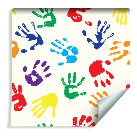 Tapeta Do Pokoju Dziecka Kolorowe Odciski Dłoni Muralo
