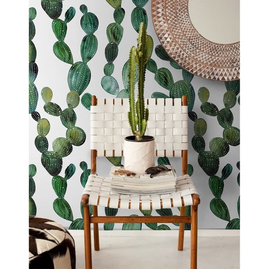 Tapeta flizelina Zielony kaktus styl boho 416x254, Coloray Coloray