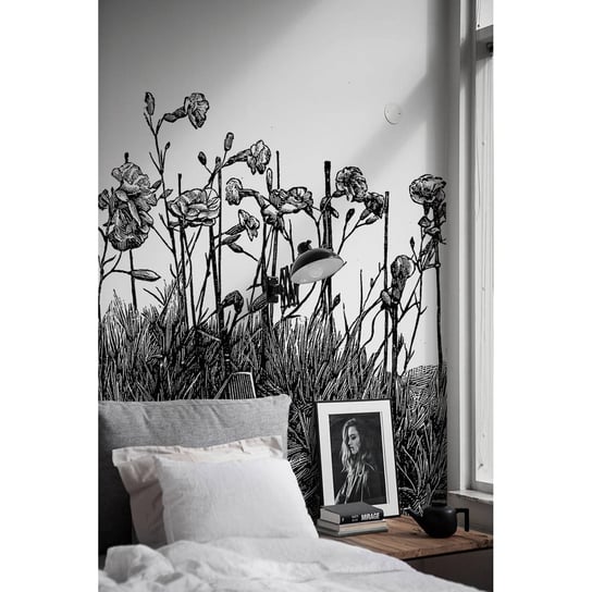 Tapeta flizelinowa Czarno-biała łąka 416x254 +klej, Coloray Coloray