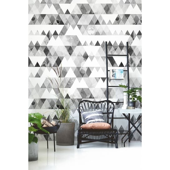 Tapeta flizelinowa Wzór w szare trójkąty 254x184cm Coloray