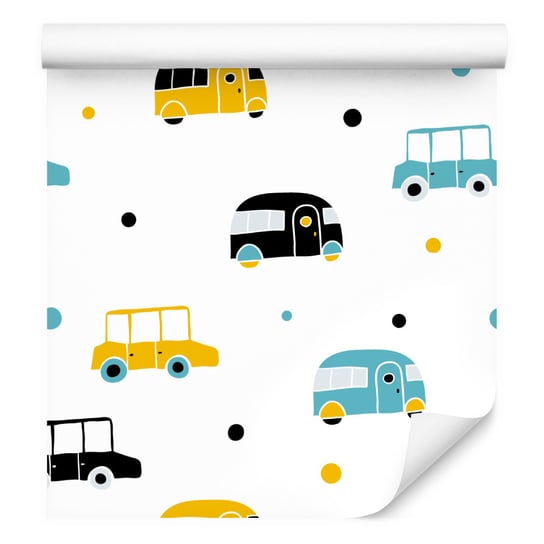 Tapeta kolorowe samochody autobusy pokój dziecięcy Muralo