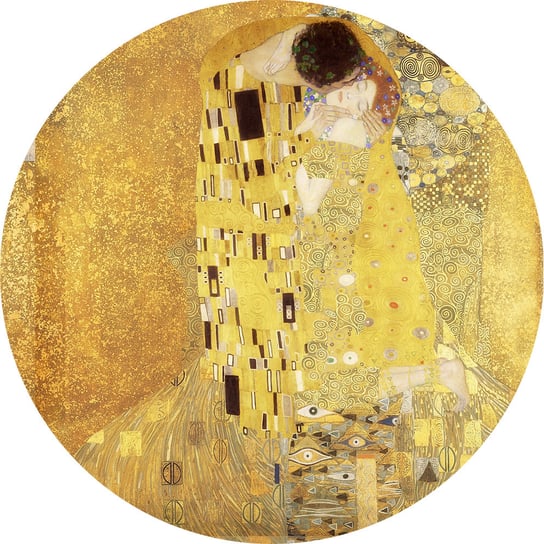 Tapeta samoprzylepna z secesyjnym obrazem Gustava Klimta "Pocałunek" - koło 130 cm Artemania