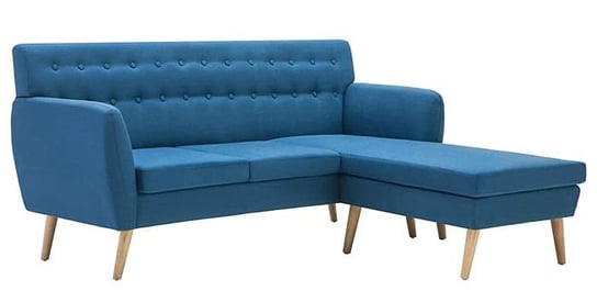 Tapicerowana pikowana sofa ELIOR Larisa 2B, niebieska, 81,5x138x171,5 cm Elior