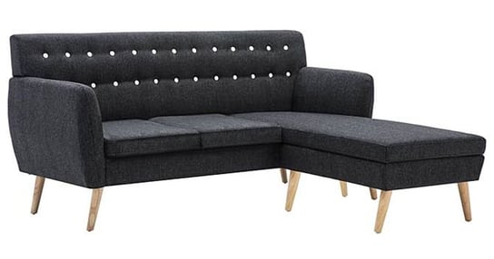Tapicerowana pikowana sofa ELIOR Larisa 2D, ciemnoszara, 81,5x138x171,5 cm Elior