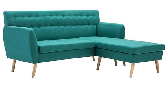 Tapicerowana pikowana sofa ELIOR Larisa 2G, zielona, 81,5x138x171,5 cm Elior