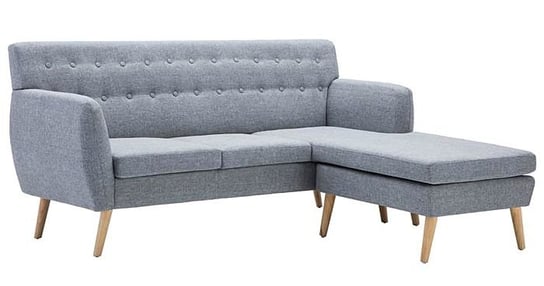 Tapicerowana pikowana sofa ELIOR Larisa 2L, jasnoszara, 81,5x138x171,5 cm Elior