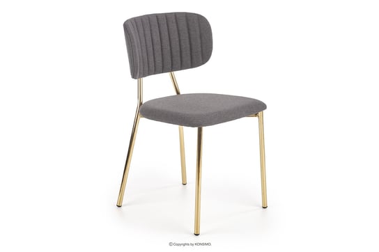 Tapicerowane krzesło na złotych nóżkach glamour MAGNI Konsimo