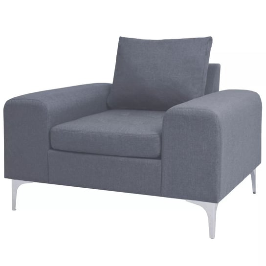 Tapicerowany fotel z poduszką vidaXL, szary, 72x90x111 cm vidaXL