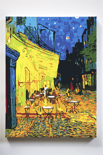 Taras kawiarni w nocy, van Gogh, impresja, gwiazdy, malowanie po numerach, blejtram Akrylowo