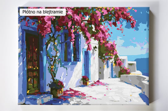 Taras w Grecji, Grecja, słońce, wakacje, malowanie po numerach, blejtram, polskie Akrylowo