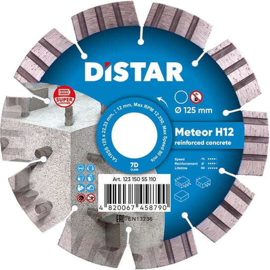 Tarcza diamentowa 125 mm Distar Meteor H12 beton Aristar