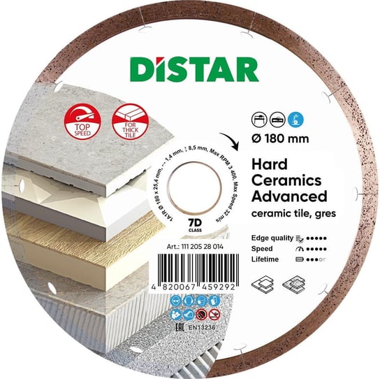 Tarcza diamentowa Distar 180mm Hard ceramics Advanced Aristar