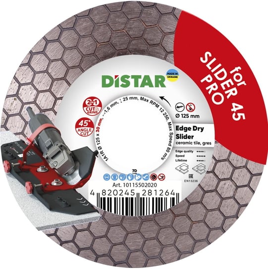 Tarcza diamentowa Distar Edge dry 125mm do slidera PRO Aristar