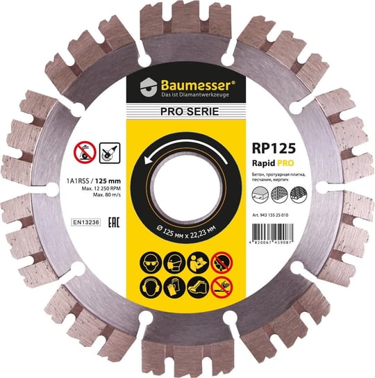 Tarcza Diamentowa do betonu 125 mm Baumesser Rapid PRO Bresser