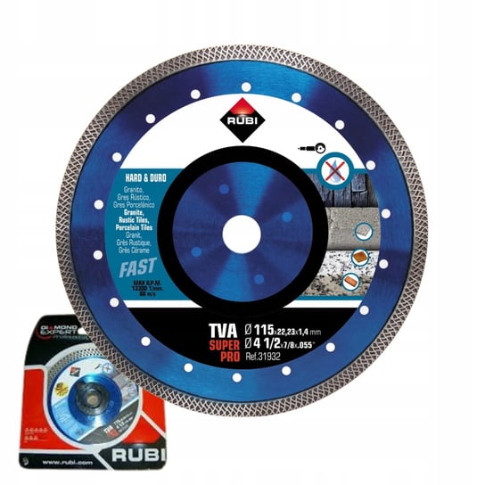 Tarcza diamentowa do gresu 115 x 22,2 mm Rubi SuperPro TVA 31932 RUBI