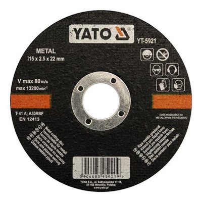 Tarcza do cięcia metalu 115x2.5x22mm YATO YT-5921 Yato