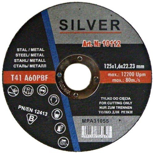 Tarcza Do Cięcia Metalu 125X1,6 Silver SILVER