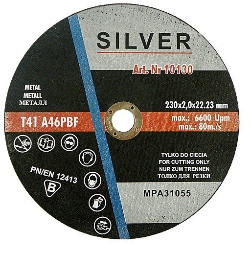 Tarcza Do Cięcia Metalu 230X2,0Mm Silver SILVER