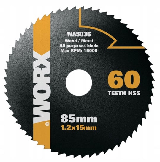 Tarcza Do Cięcia Metalu Worx Wa5036 85Mm 60T WORX