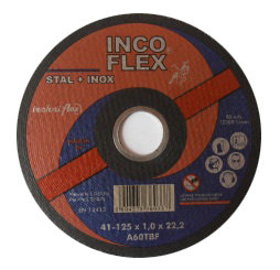 Tarcza do ciecia stali + stal nierdzewna TECHNIFLEX Incoflex Inox, 115x1x22,2 mm IFM411-115-1.0-22B60 TECHNIFLEX