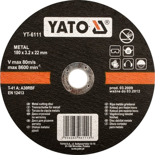 Tarcza metalu YATO 5923, 125x1,2x22 mm YT-5923 Yato