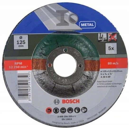 Tarcza Tnąca Bosch Do Metalu 125X22,23X2,5Mm 5 Szt Bosch