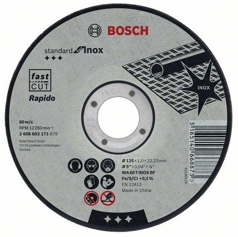 Tarcza tnąca BOSCH standard for inox, 125 mm 2608603171 Bosch