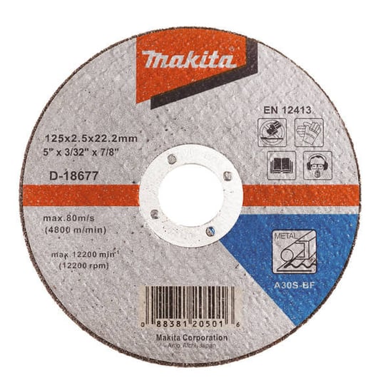 Tarcza tnąca (płaska) do metalu 125x2,5mm A30S Makita D-18677 MAKITA